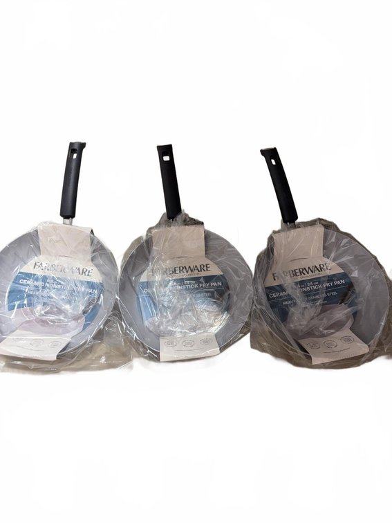 3 Farberware 8.5 in Ceramic Nonstick Stainless Steel Fry Pans