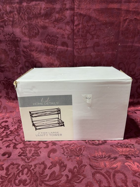 Home Details 2 Tier Large Vanity Tower Metal Organizer 10.2" x 6.5" x 6.7"