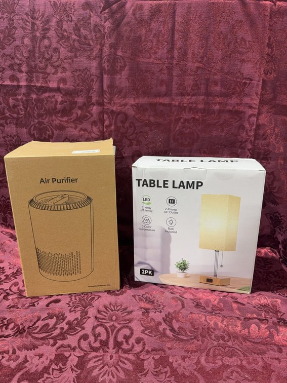 Air Purifier DH-JH01 and 2-Pack LED Table Lamps with AC Outlet