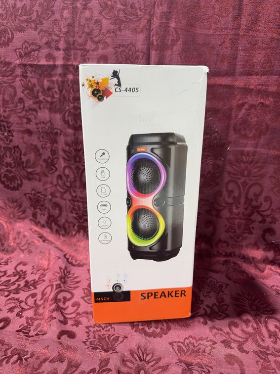 CS-4405 4-Inch Portable Bluetooth Speaker with LED Lights and USB Port
