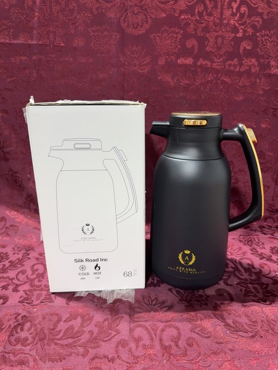 AZKARUI 68 oz Double-Wall Insulated Stainless Steel Carafe with Lid