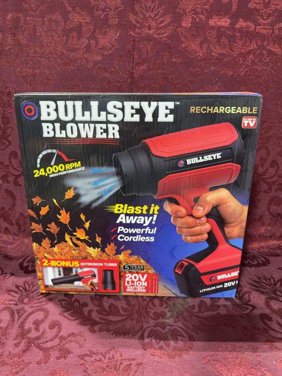 Bullseye Rechargeable Blower, 20V Li-Ion, 24,000 RPM, Bonus Extension Tubes