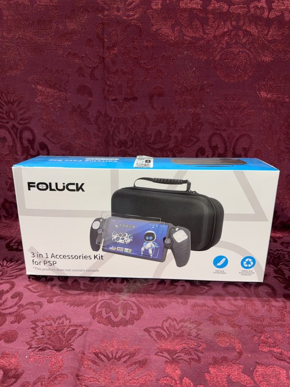FOLUCK 3-in-1 Accessories Kit for PSP with Carrying Case and Grips