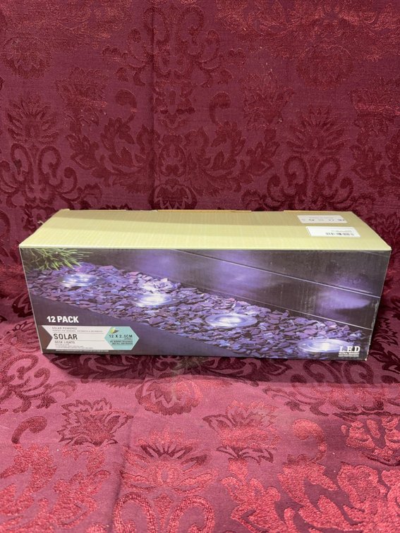 12 Pack LED Solar Powered Deck Lights, 12 x 2.5cm, Outdoor Pathway Lighting
