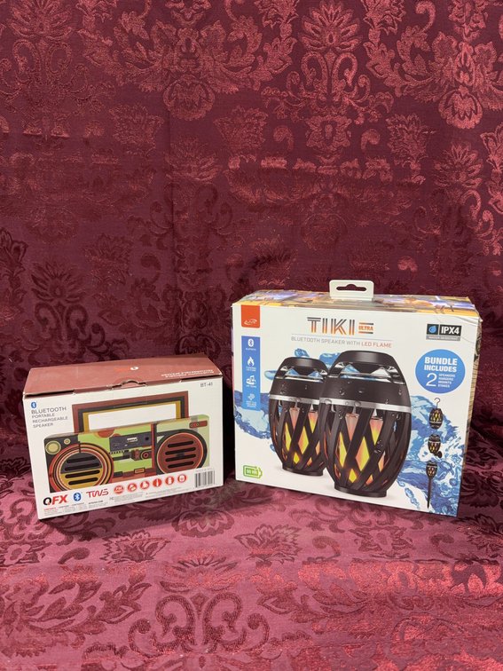 QFX BT-41 Bluetooth Speaker & iLive Tiki LED Bluetooth Speaker Pair