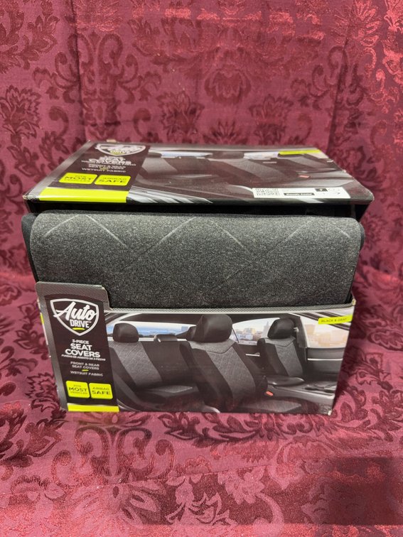 Auto Drive 3-Piece Black & Gray Seat Covers, Wetsuit Fabric, Fits Most Vehicles