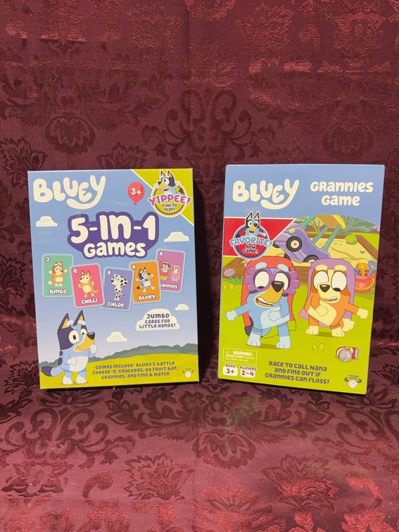 Bluey 5-in-1 Jumbo Card Games and Grannies Game Set, Ages 3+