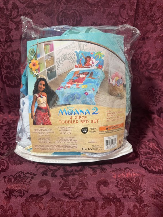 Disney Moana 2 4-Piece Toddler Bed Set by NoJo, Includes Quilt and Pillowcase