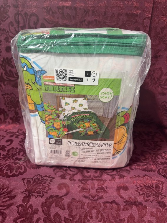 Teenage Mutant Ninja Turtles 4-Piece Toddler Bed Set, Polyester, New