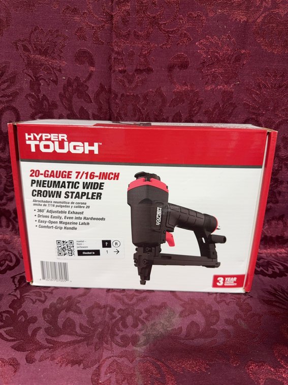 Hyper Tough 20-Gauge 7/16-Inch Pneumatic Wide Crown Stapler, Model 20119Z