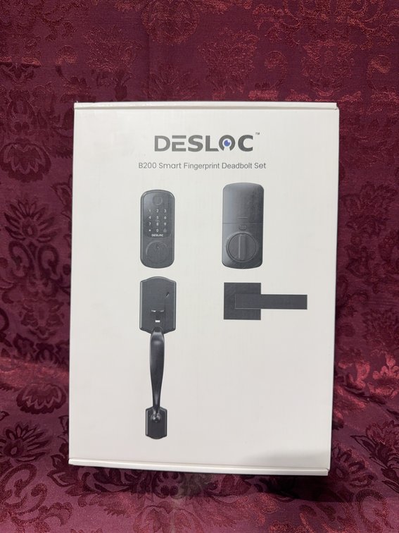 DESLOC B200 Smart Fingerprint Deadbolt Set, Black, Keyless Entry Lock