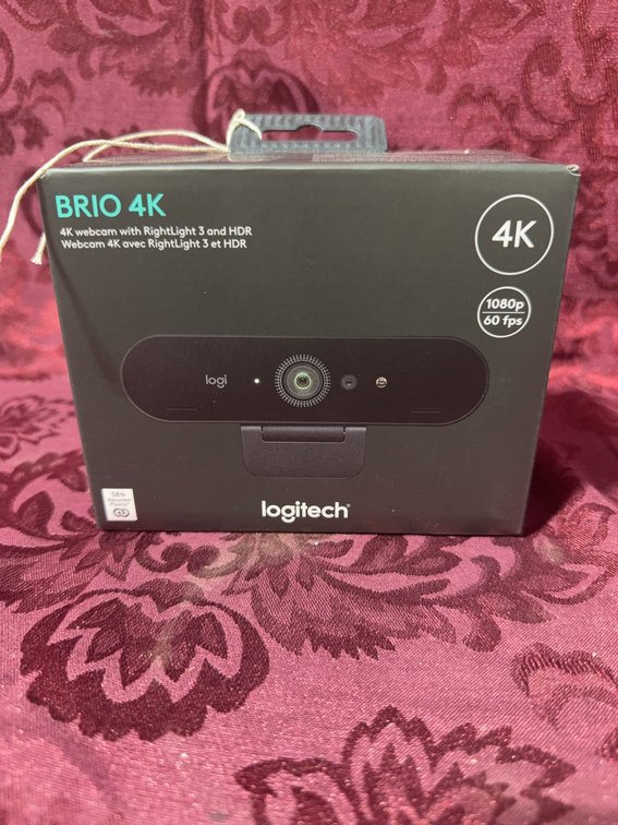 Logitech Brio 4K Webcam with RightLight 3, HDR, and 1080p 60fps in Box