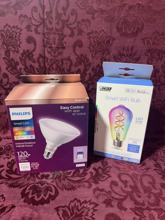Philips Smart LED BR30 Bulb and Feit Electric Smart WiFi A19 Bulb, 2 Bulb Lot