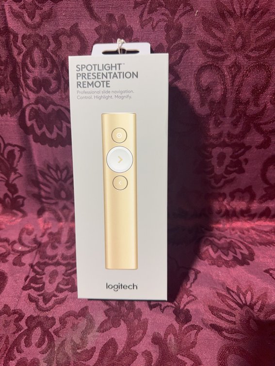 Logitech Spotlight Presentation Remote Gold Wireless Rechargeable in Box