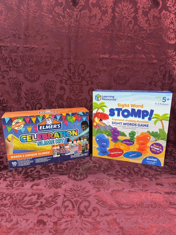 Elmer's Celebration Slime Kit and Learning Resources Sight Word Stomp Game
