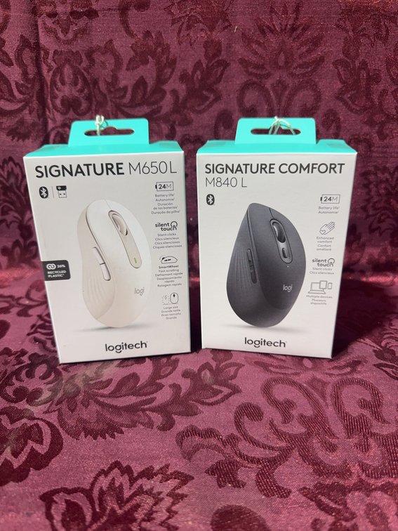 Logitech Signature M650L White and M840L Black Wireless Mice, Sealed Boxes