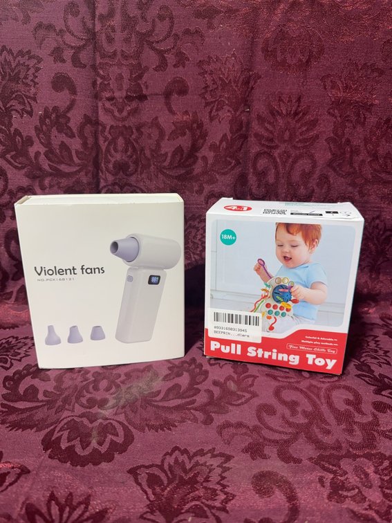 Violent Fans Air Blower With Tips and Baby Pull String Toy 2-Pack