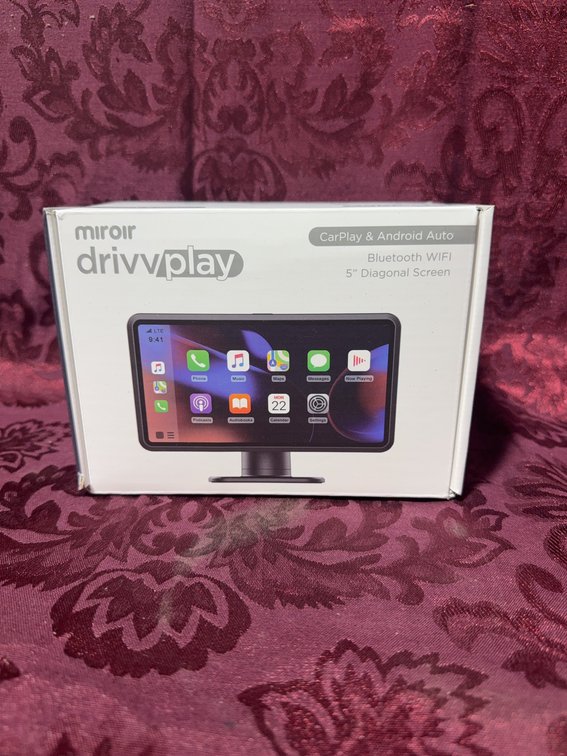 Miroir DrivvPlay 5" CarPlay & Android Auto Touchscreen, Bluetooth, WiFi, FM, 12V Power