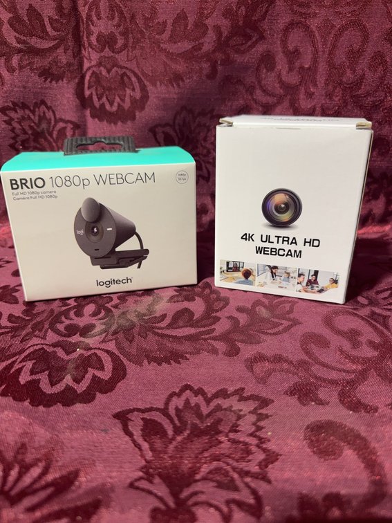 2 Webcams: Logitech BRIO 1080p Full HD and 4K Ultra HD Webcam, New in Box