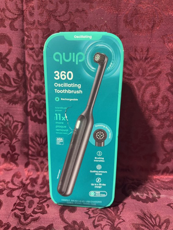 Quip 360 Oscillating Rechargeable Toothbrush Kit with Travel Case and Accessories