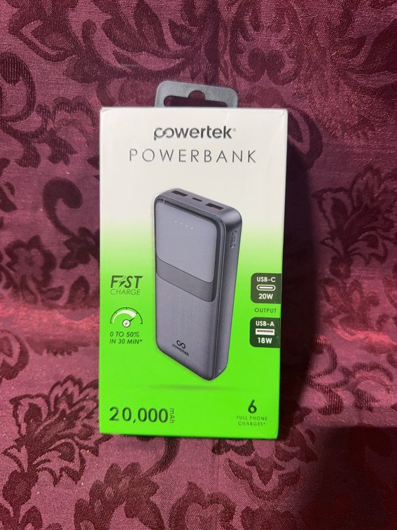 Powertek Powerbank 20000mAh USB-C/USB-A Fast Charge Portable Charger
