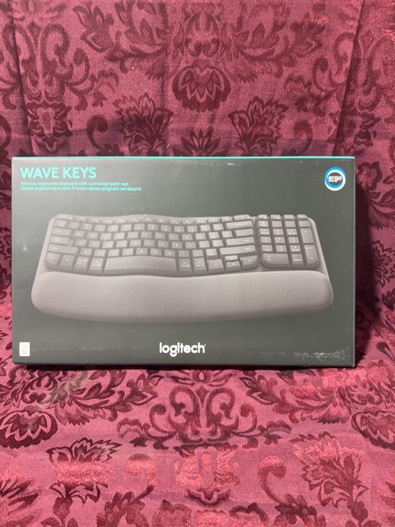 Logitech Wave Keys Ergonomic Wireless Keyboard With Cushioned Palm Rest