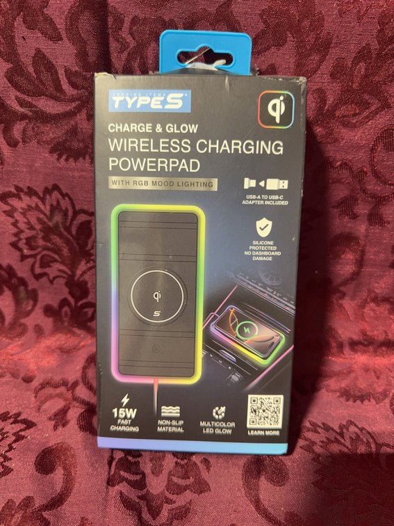 Type S Wireless Charging Powerpad With RGB Lighting, 15W Fast Charging