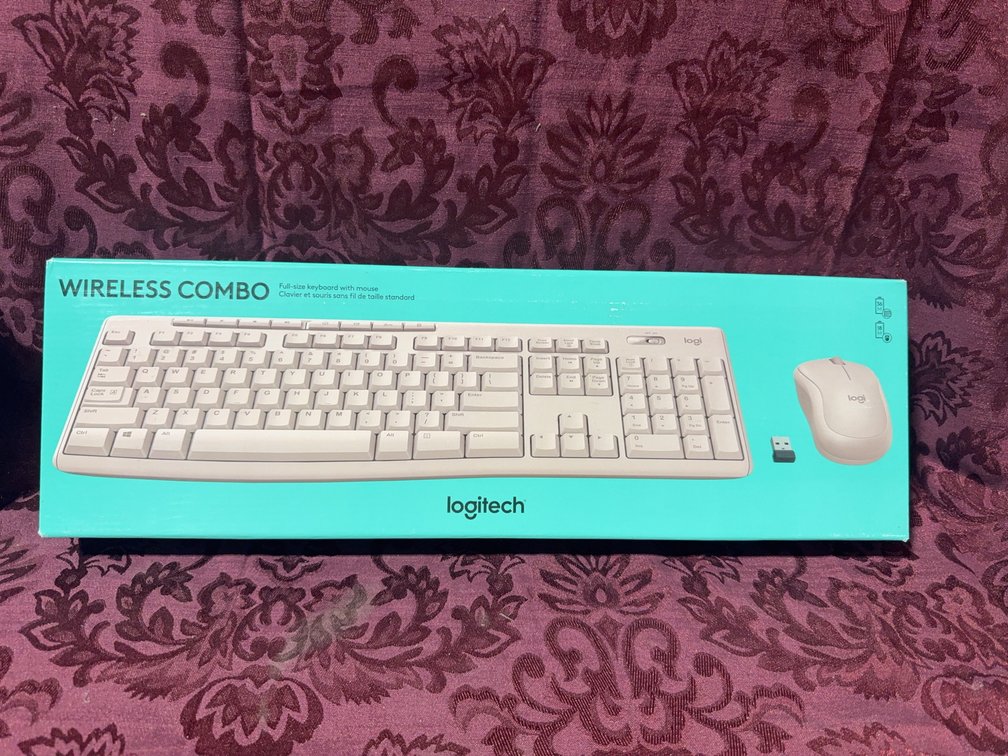 Logitech Wireless Keyboard and Mouse Combo Set, White, Includes USB Receiver