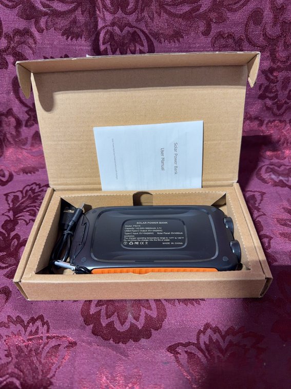 Solar Power Bank PS21K 38800mAh USB and Type-C Ports with Solar Panel, New in Box