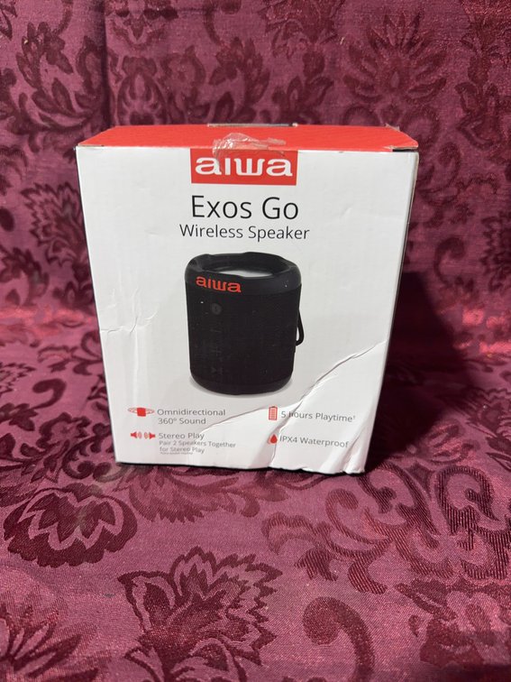 Aiwa Exos Go Wireless Speaker, Bluetooth, 5 Hours Playtime, IPX4 Waterproof