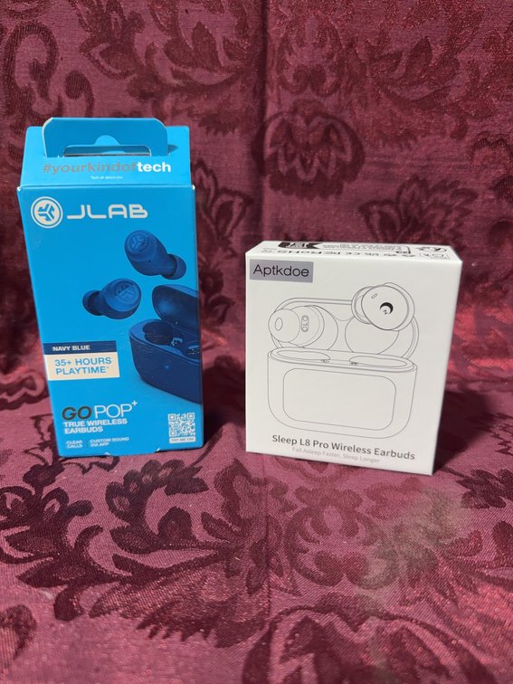 JLab Go Pop+ True Wireless Earbuds and Aptkdoe Sleep L8 Pro Wireless Earbuds, Sealed