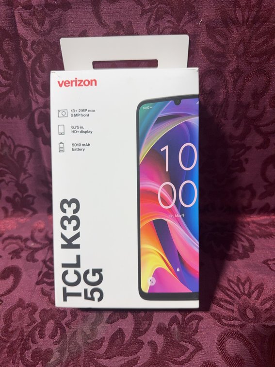 Verizon TCL K33 5G Smartphone, 6.75" HD+ Display, 64GB, 13+2MP/5MP, 5010mAh