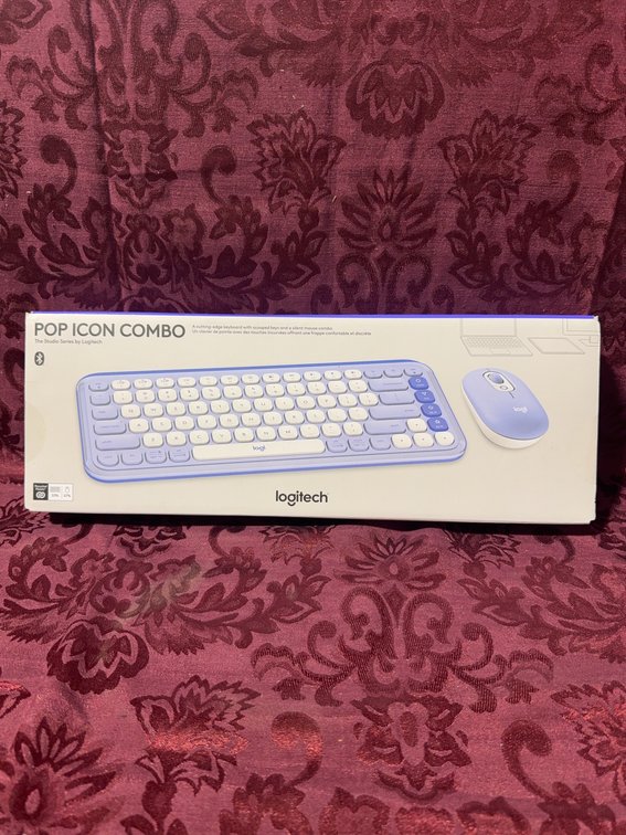 Logitech Pop Icon Combo Bluetooth Keyboard & Mouse for Multiple OS, Lavender