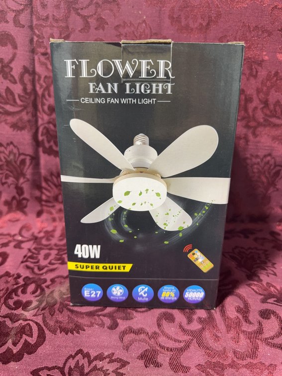 Flower Fan Light Ceiling Fan With Light 40W, 20.5 Inch, Dimmable, Remote Included