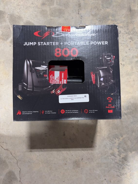 Schumacher Jump Starter and Portable Power 800 Amp, Model SJ1331, New in Box