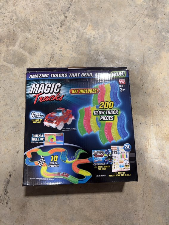 Magic Tracks 10-Foot Speedway Set With 200 Glow Track Pieces, Car, Ages 3+