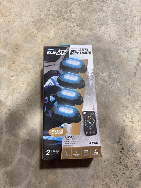 Elevate Multi-Color Rock Lights Kit, 4-Piece Set with Remote, Die-Cast Aluminum