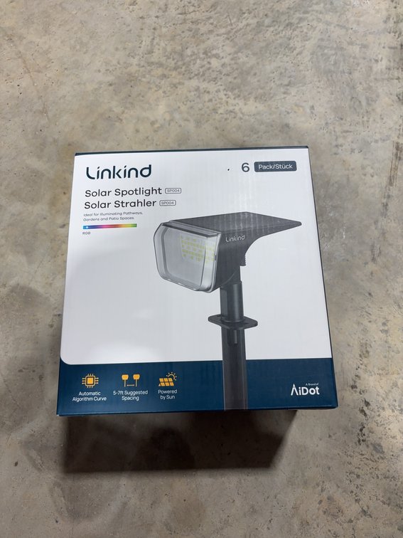 Linkind Solar Spotlight 6-Pack, Outdoor Waterproof, Multi-Color, Smart App Control