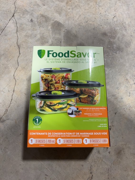 FoodSaver Vacuum Containers Set, 3-Pack, 709ml/1.18L/1.89L, Plastic