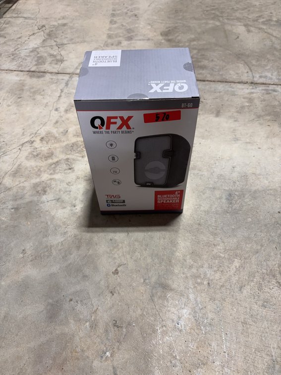 QFX BT-60 4-Inch Bluetooth Rechargeable Speaker with TWS Audio and LED Party Lights