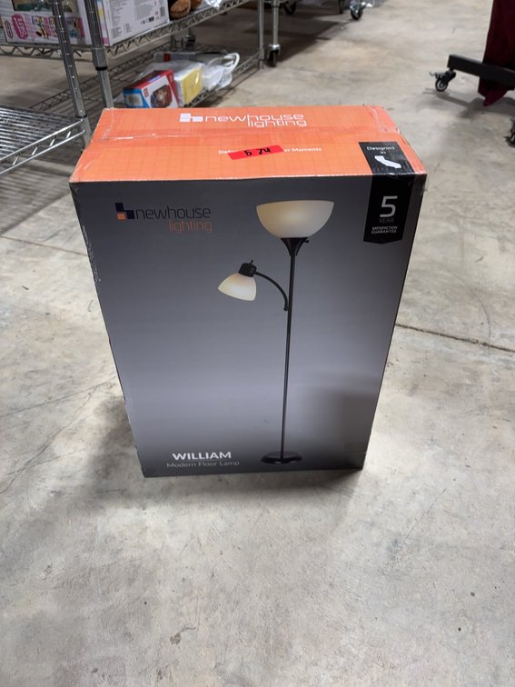 Newhouse Lighting William Floor Lamp with Reading Light, Rotary Switch, 5 Ft