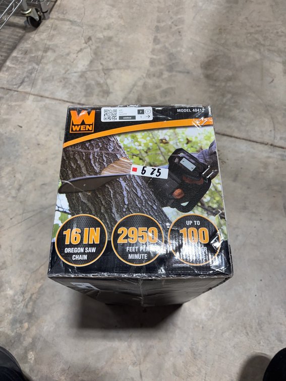 WEN 40V Max Lithium Ion 16-Inch Cordless Chainsaw with Battery and Charger