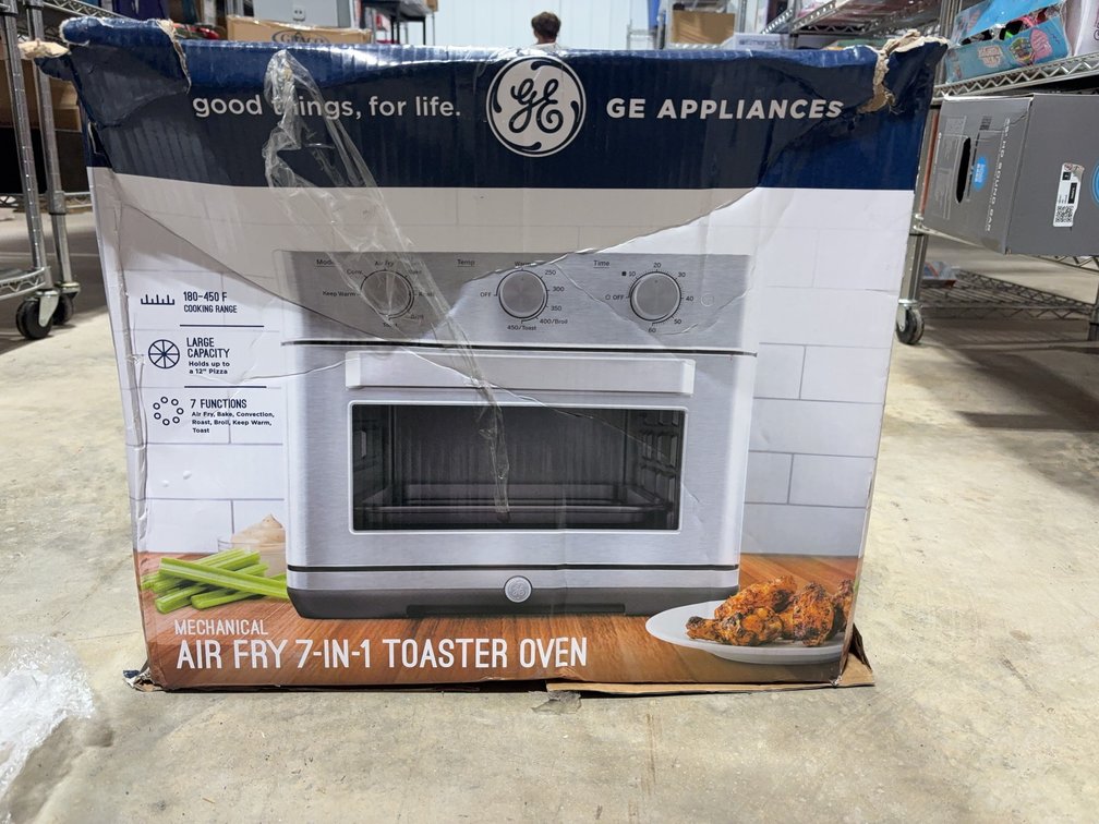 GE Mechanical Air Fry 7-in-1 Toaster Oven, 180-450°F, Large Capacity