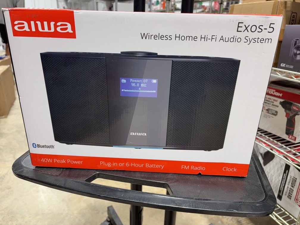 Aiwa Exos-5 Wireless Home Hi-Fi Audio System 40W Bluetooth FM USB Aux LCD