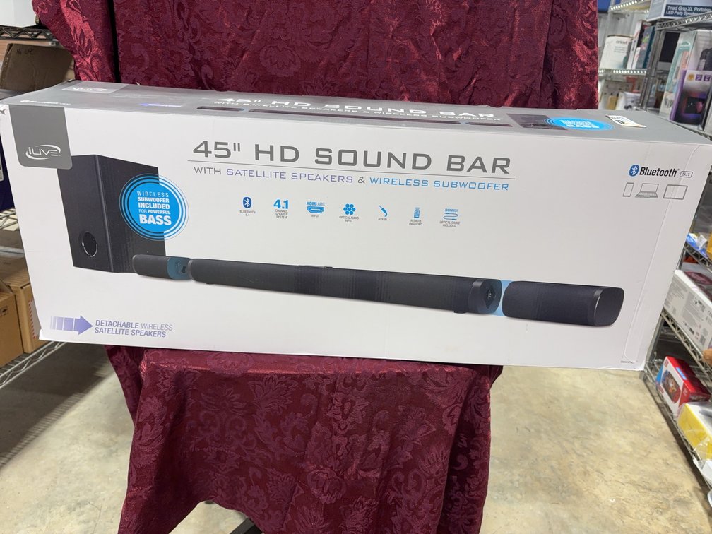 ILive 45" HD Sound Bar with Satellite Speakers & Wireless Subwoofer, Bluetooth 5.1