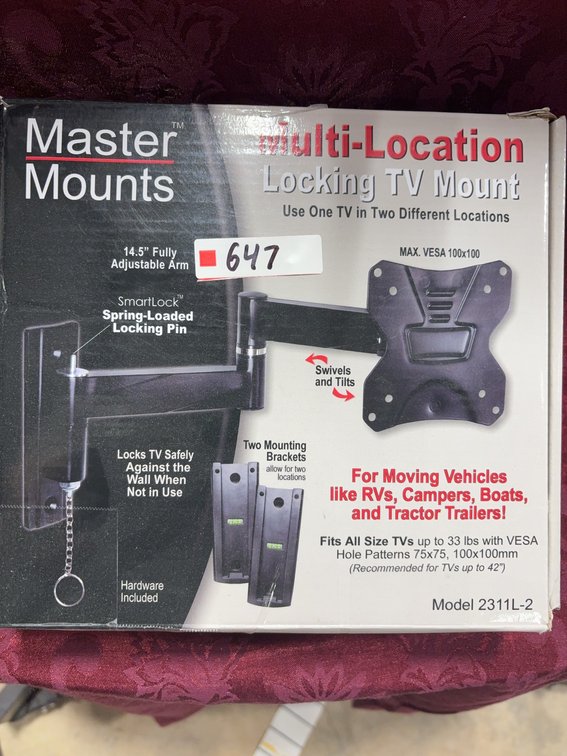 Master Mounts Multi-Location Locking TV Wall Mount Model 2311L-2, Fits TVs Up to 33 lbs