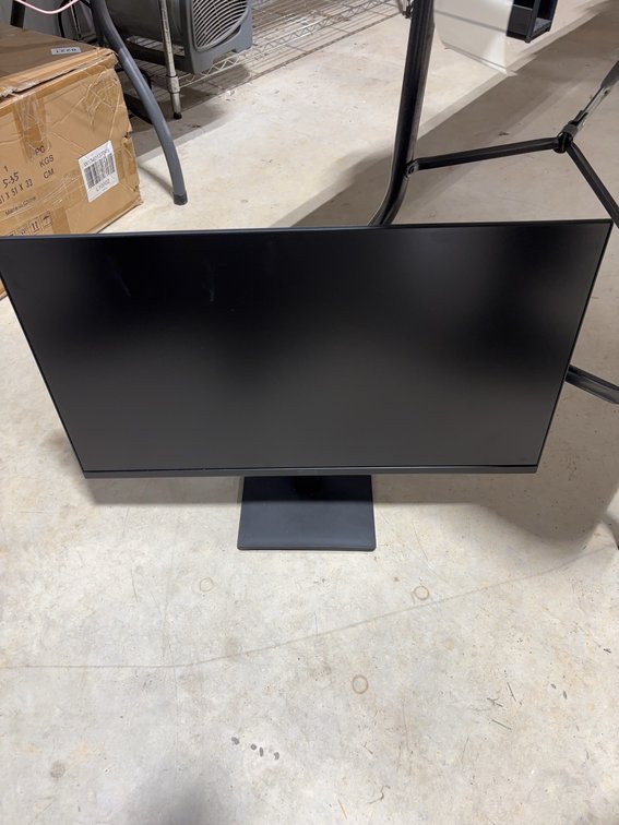 Flat Panel Computer Monitor With Stand, Black, Rectangular Base, Approx. 24-Inch Screen