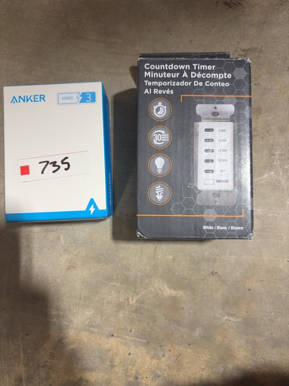 Anker 313 Charger (45W) and Woods PRO Countdown Timer Switch, New in Box