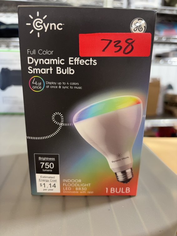 Cync Full Color Dynamic Effects Smart Bulb 4" Indoor Floodlight LED BR30