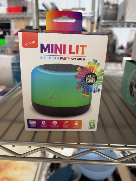 ILive Mini Lit Bluetooth Party Speaker with Color Changing Lights